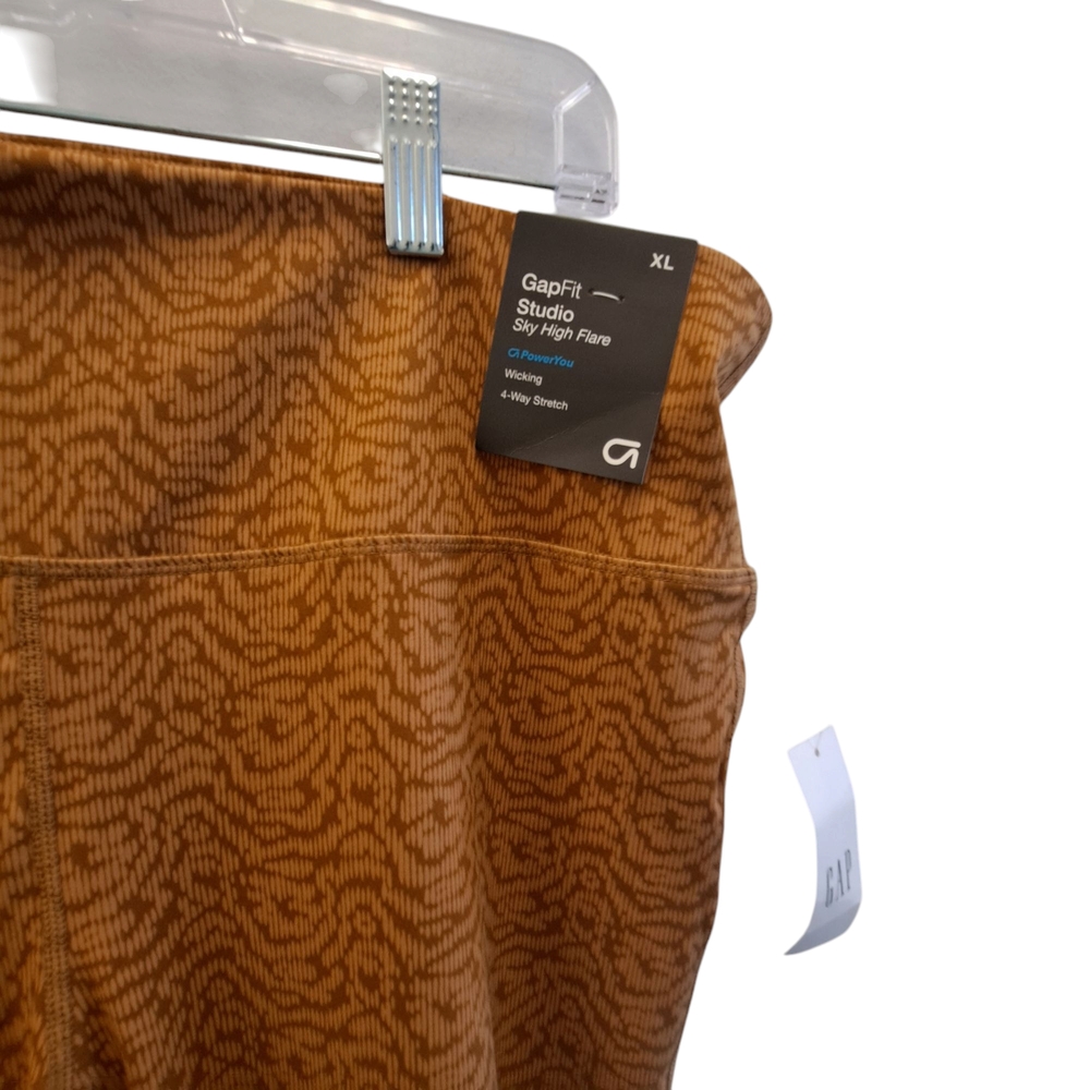 Gap Brown Patterned Women's Pants Sky High Rise N… - image 5